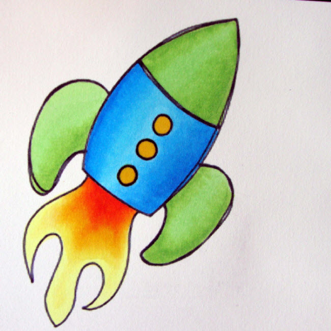 How to use copic markers tutorial 5 |  rocket printable + shading how-to