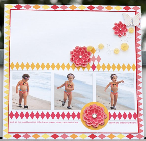 So that’s hybrid? Bright summer scrapbook page by Betsy Sammarco