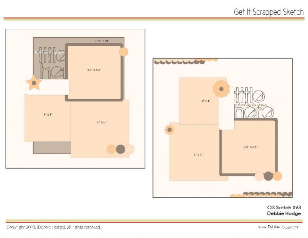 free layered template and scrapbook page sketch