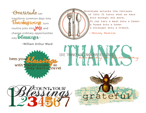 Thanksgiving Sentiments Printable Word Stickers Thanksgiving Greeting Card  Sentiments Thanksgiving Phrases Word Sentiments Scrapbook Words 