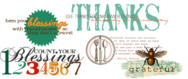 Gratitude Quotes and Word Art for Your Thanksgiving Scrapbook Layouts