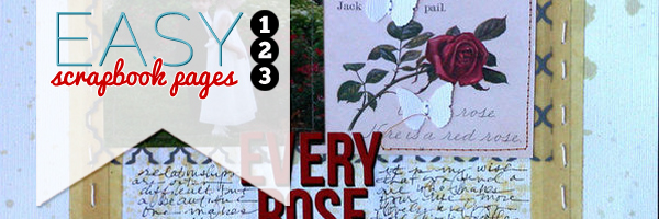 How to Make Easy Scrapbook Pages: Create a blocked design with a not-so-linear feel.
