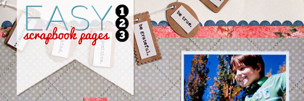 How to Make Easy Scrapbook Pages: Add interest with pieced background and banner