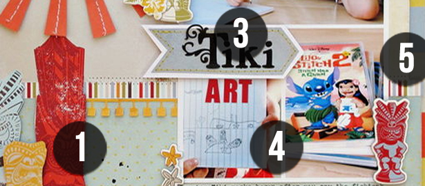 5 Liftable Ideas from 1 Scrapbook Page by Kim Watson