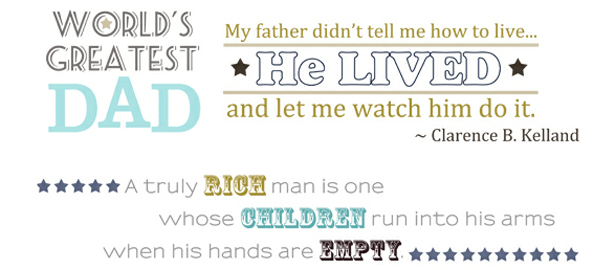 Father Quotes and Word Art for Your Scrapbook Layouts