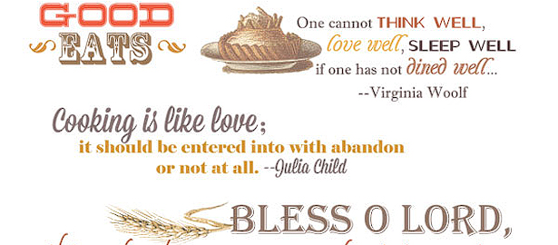 Food Quotes and Word Art for Your Scrapbook Layouts