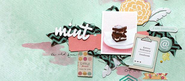 Ideas for Using the Color Mint on Scrapbook Pages