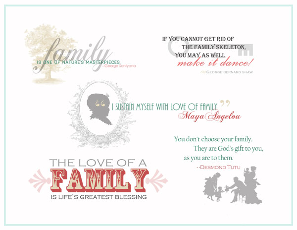 Family Quotes and Word Art for Your Scrapbook Layouts