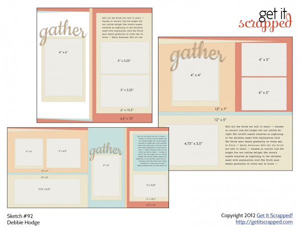 free layered template for 2-page scrapbook layout