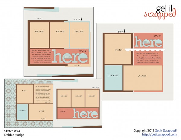 Free layered scrapbook page template and sketch