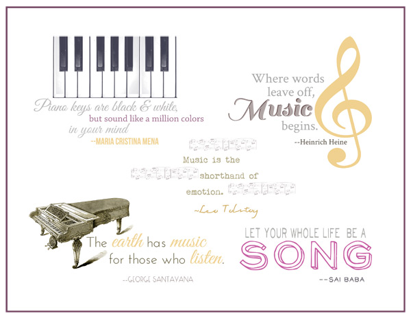 Music Quotes and Word Art for Your Scrapbook Layouts