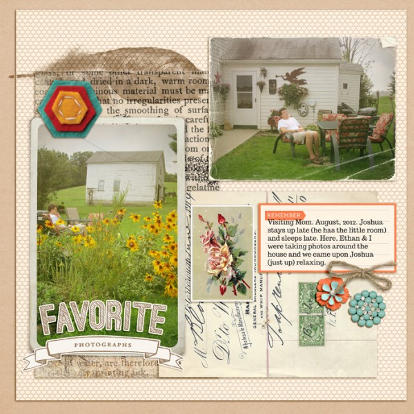 Favorite Photographs by Debbie Hodge | Supplies: Pedal Pushers by One Little Bird; In Motion by Ashalee Wall; Artsy Feathers No 1 by Anna Aspnes; Summer Camp, Key to My Heart by Sahlin Studio; Headliners by Paislee Press; Vintage Photo Frames No 16 by Katie Pertiet; Worn Photos 2 by Lynn Grieveson; Ephemera by Mye De Leon; Stax On Hexagon by Kaye Winieki; Trocchi font; Totally Rad Labs photo editing; Inspiration photo by Simply Hue on Flickr http://www.flickr.com/photos/36280025@N06/5347872192/
