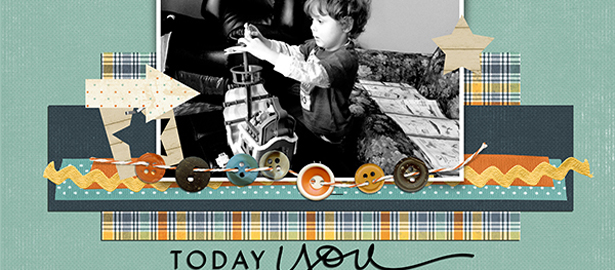 Scrapbook Page Starters: Arrange Photos and Elements on a Shelf