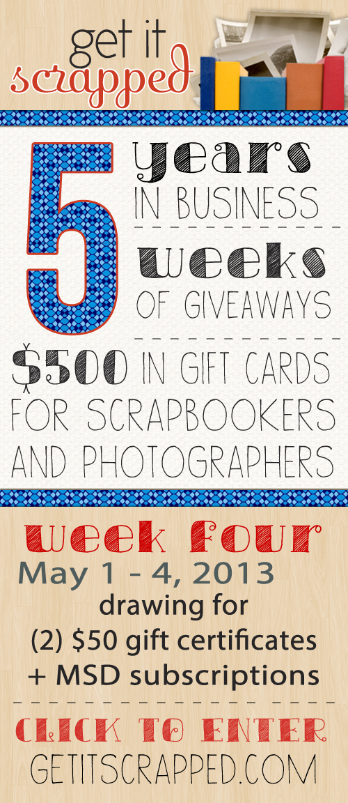 Get It Scrapped giving away $50 gift cards to photojojo