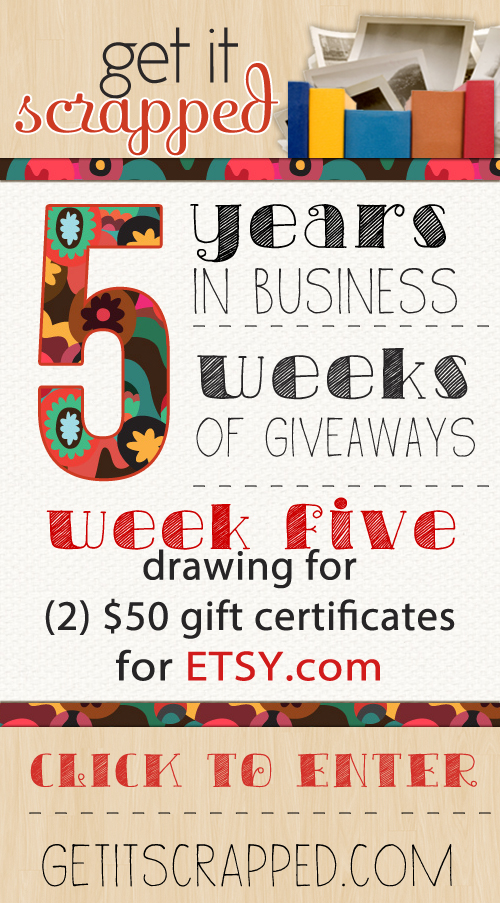 Last week to win: $50 Gift Card from Etsy.com and MSD 2013 Memberships