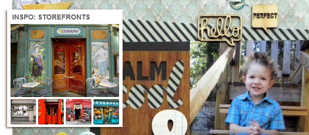 Storefronts Offer Ideas for Scrapbook Layout, Titlework, Embellishment, Mood and More