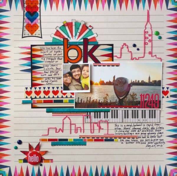 4 ways to make visual triangles on your scrapbook pages