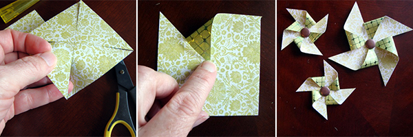How to Make a Paper Pinwheel for Scrapbook Layout Embellishment