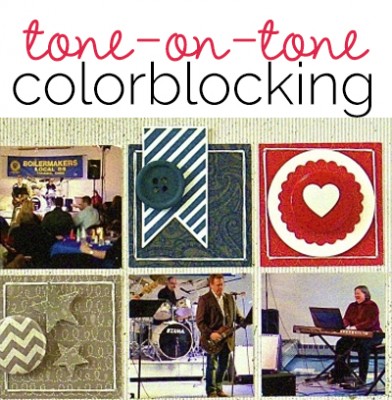 Scrapbook Embellishments Idea | Tone-On-Tone Color-Blocked Grids