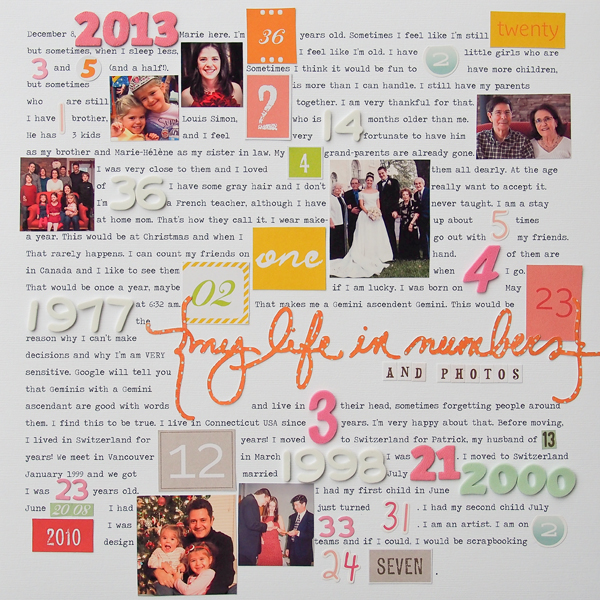Scrapbooking Ideas for Telling A Story with Numbers | Marie-Pierre Capistran | Get It Scrapped