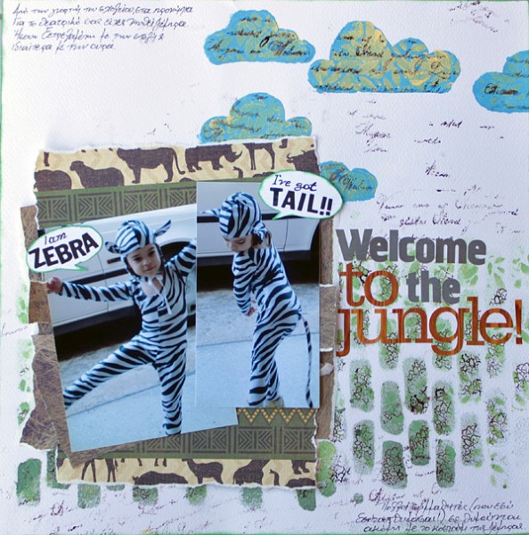 Scrapbooking Ideas for Layered Stencilwork | Kiki Kougioumtzi | Get It Scrapped