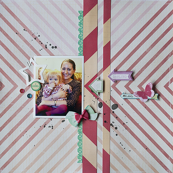 Ideas for Scrapbook Page Patterned Papers: Use Large-Scale Geometric Print Backgrounds | Amanda Robinson | Get It Scrapped
