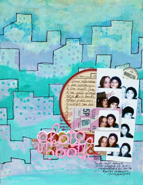  Ideas for Stencils on Scrapbook Pages | Get It Scrapped | Layout by Kiki Kougioumtzi