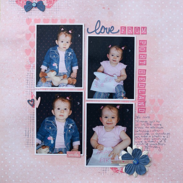 A Pink and Navy Scrapbook Page Color Scheme Recasts Primary Colors |Kristy T | Get It Scrapped