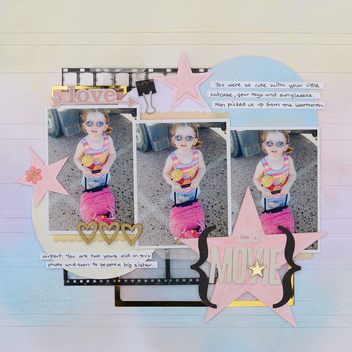 Ideas for a Pastel Rainbow Scrapbook Page Color Scheme | Kristy T | Get It Scrapped