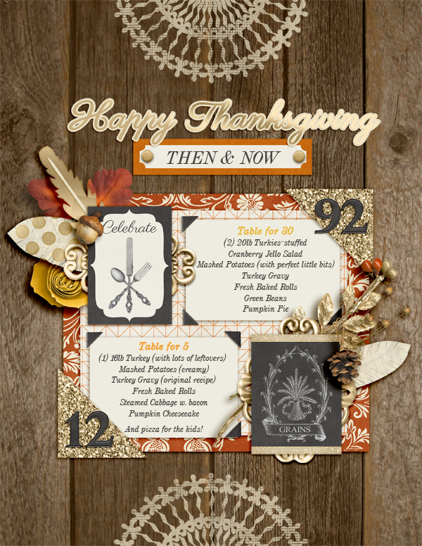 Ideas for Telling Scrapbook Page Stories about "Thanksgiving Then and Now" | Amy Kingsford |  Get It Scrapped