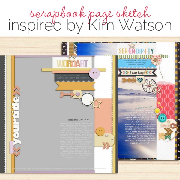 Scrapbook Page Sketch and Layered Template #98 | Get It Scrapped