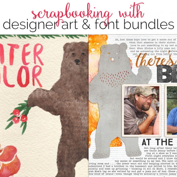 Ideas for Using Designer Art and Font Bundles for Your Digital and Hybrid Scrapbook Pages | Get It Scrapped