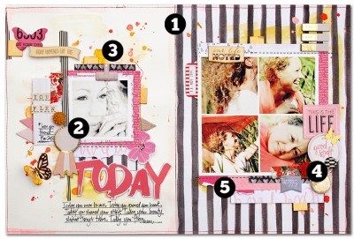 5 Liftable Scrapbook Page Ideas from a Layout by Kim Watson | Get It Scrapped