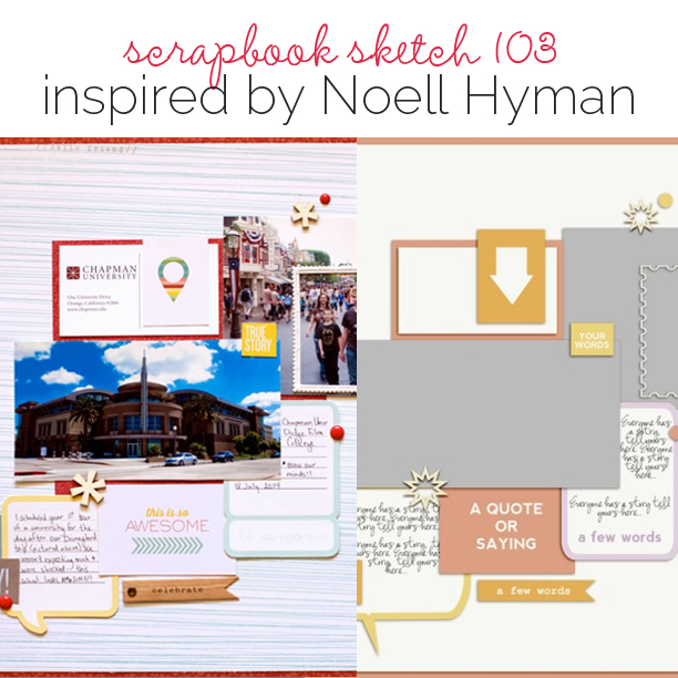 Scrapbook Page Sketch and Layered Template #103 | Get It Scrapped