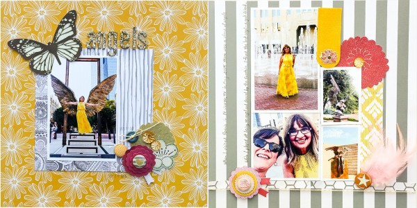 Scrapbooking Ideas for Designing Two-Page Layouts with Different Backgrounds on Each Side | Karen Poirier-Brode | Get It Scrapped
