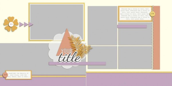 Scrapbook Page Sketch and Layered Template #104 | Get It Scrapped