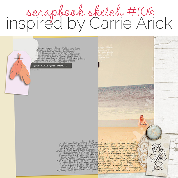 Scrapbook Page Sketch and Layered Template #106 | Get It Scrapped