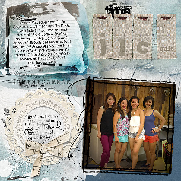 Scrapbook Page Sketch and Layered Template #109 | Audrey Tan | Get It Scrapped