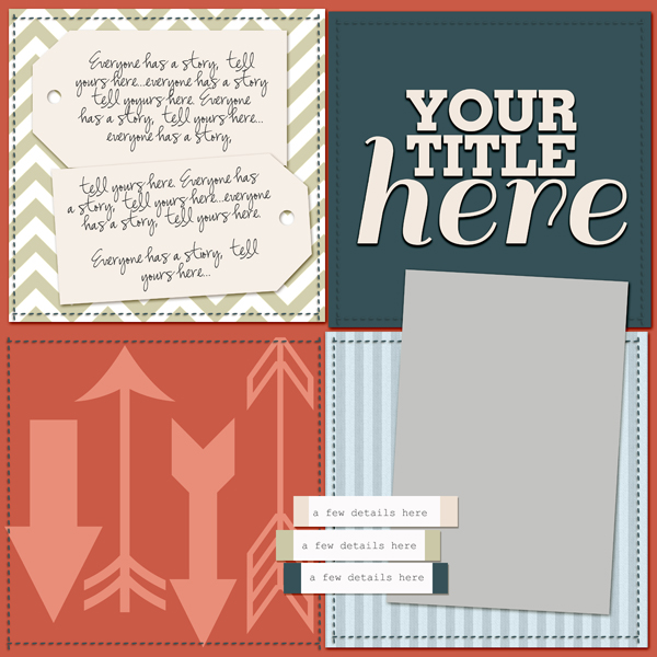 Scrapbook Page Sketch and Layered Template #109 | Get It Scrapped