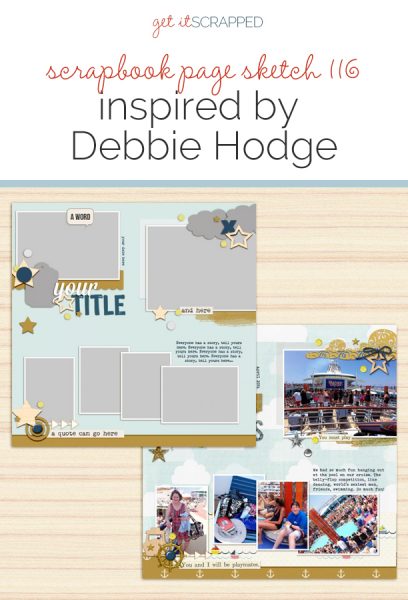 Scrapbook Page Sketch and Template #116 | Get It Scrapped