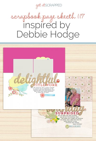 Scrapbook Page Sketch and Template #117 | Get It Scrapped