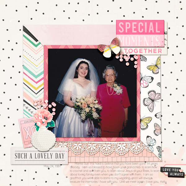 Scrapbook Page Challenge: Mix colors and patterns using the "Gallon, Quart, Pint Formula" | Kelly Prang | Get It Scrapped