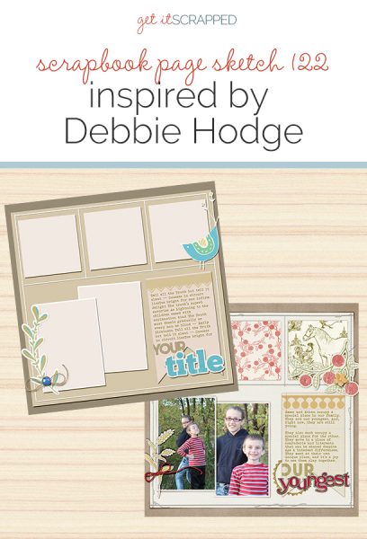 Scrapbook Page Sketch and Template #122 | Get It Scrapped