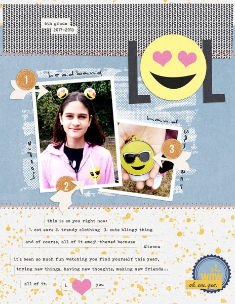 Ideas for Scrapbook Page Storytelling with an Emoji Motif | Dawn Farias | Get It Scrapped
